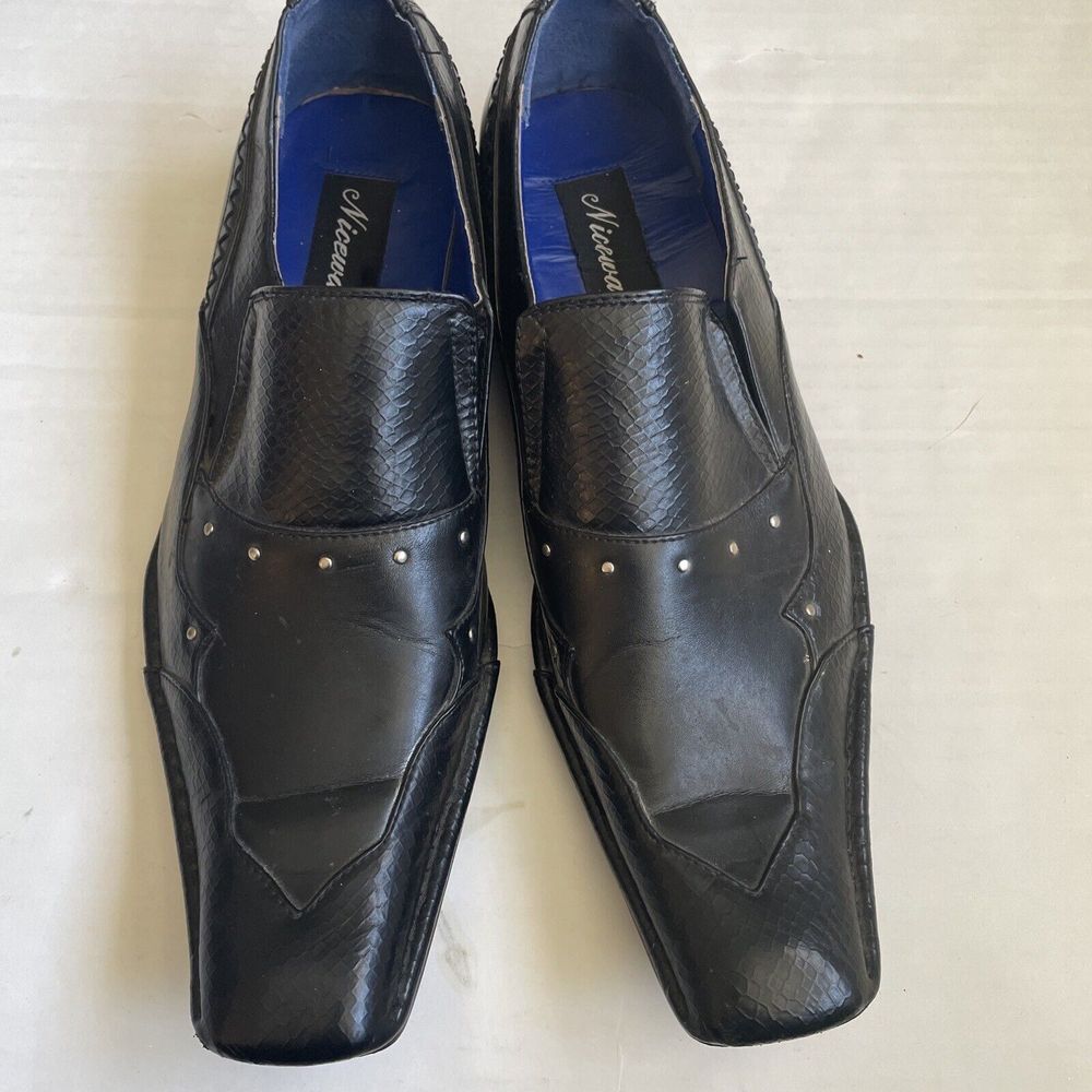 Men's Shoes Nice walk‎ Size 11 Square Pointed Toe Black Shoes